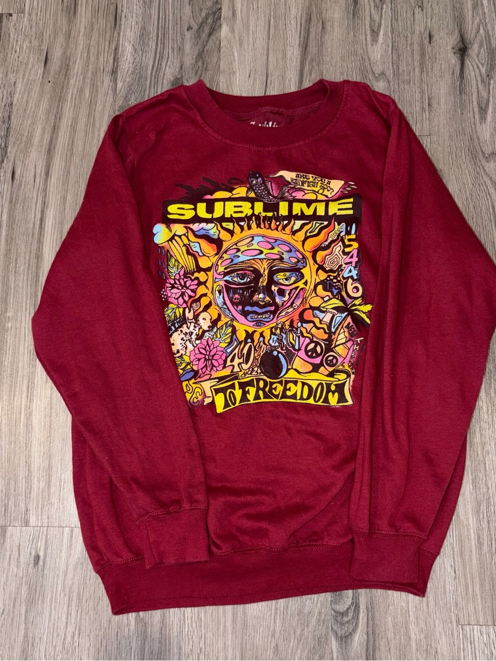 Sublime Maroon Graphic Crewneck Sweater